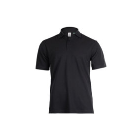 Uneek - Unisex Eco-friendly Polo Shirt - 50% Recycled Polyester 30% Recycled Cotton 20% Organic Cotton  - Black - Size 4XL