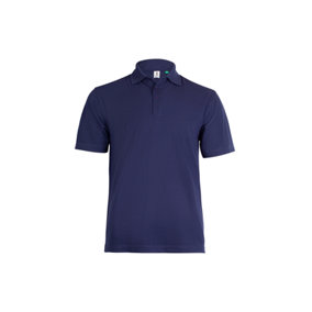 Uneek - Unisex Eco-friendly Polo Shirt - 50% Recycled Polyester 30% Recycled Cotton 20% Organic Cotton  - Navy - Size XS