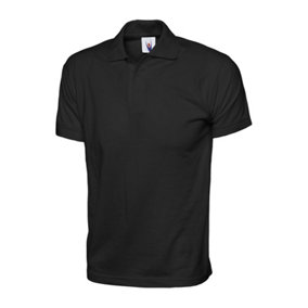 Uneek - Unisex Jersey Poloshirt - 100% Cotton - Black - Size 2XL