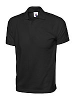 Uneek - Unisex Jersey Poloshirt - 100% Cotton - Black - Size XS