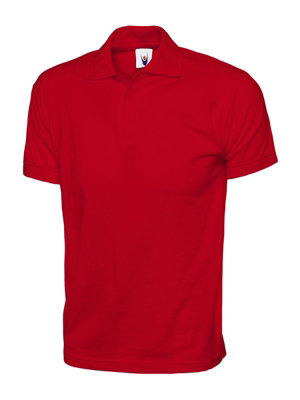 Uneek - Unisex Jersey Poloshirt - 100% Cotton - Red - Size 2XL