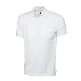Uneek - Unisex Jersey Poloshirt - 100% Cotton - White - Size L