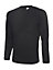 Uneek - Unisex Long Sleeve T-shirt - Reactive Dyed - Black - Size XL