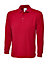 Uneek - Unisex Longsleeve Poloshirt - 50% Polyester 50% Cotton - Red - Size S