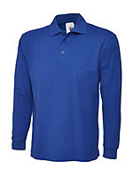 Uneek - Unisex Longsleeve Poloshirt - 50% Polyester 50% Cotton - Royal - Size 4XL