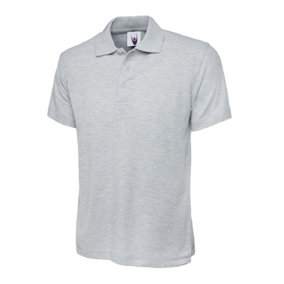 Uneek - Unisex Olympic Poloshirt - 50% Polyester 50% Cotton - Heather Grey - Size L