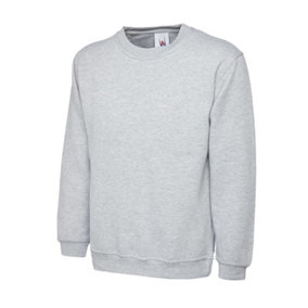Uneek - Unisex Olympic Sweatshirt/Jumper - 50% Polyester 50% Cotton - Heather Grey - Size 2XL