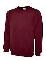 Uneek - Unisex Olympic Sweatshirt/Jumper - 50% Polyester 50% Cotton - Maroon - Size S