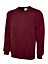 Uneek - Unisex Olympic Sweatshirt/Jumper - 50% Polyester 50% Cotton - Maroon - Size S