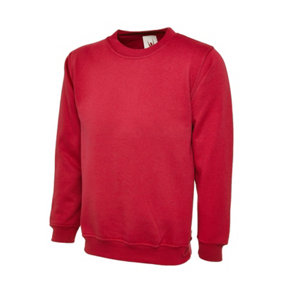 Uneek - Unisex Olympic Sweatshirt/Jumper - 50% Polyester 50% Cotton - Red - Size L