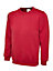 Uneek - Unisex Olympic Sweatshirt/Jumper - 50% Polyester 50% Cotton - Red - Size S
