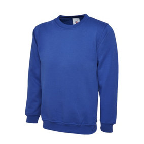 Uneek - Unisex Olympic Sweatshirt/Jumper - 50% Polyester 50% Cotton - Royal - Size M