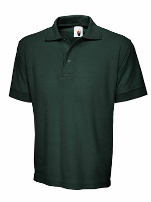 Uneek - Unisex Poloshirt - Reactive Dyed - Bottle Green - Size XS