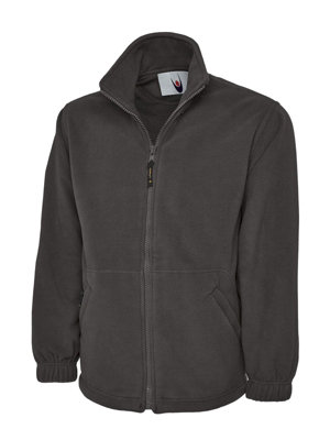 Uneek - Unisex Premium Full Zip Micro Fleece Jacket - Half Moon Yoke - Charcoal - Size 4XL