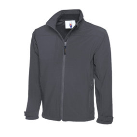 Uneek - Unisex Premium Full Zip Soft Shell Jacket - 3 Layer Waterproof 10000 mm Bonded Fabric - Light Grey - Size 2XL