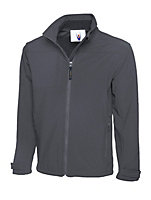 Uneek - Unisex Premium Full Zip Soft Shell Jacket - 3 Layer Waterproof 10000 mm Bonded Fabric - Light Grey - Size M