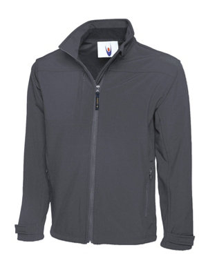Uneek - Unisex Premium Full Zip Soft Shell Jacket - 3 Layer Waterproof 10000 mm Bonded Fabric - Light Grey - Size XL