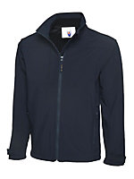 Uneek - Unisex Premium Full Zip Soft Shell Jacket - 3 Layer Waterproof 10000 mm Bonded Fabric - Navy - Size 4XL