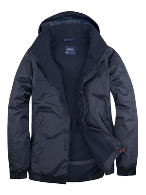 Uneek - Unisex Premium Outdoor Jacket - Main Fabric: 100% Polyester Waterproof Coated Fabr - Navy - Size XS