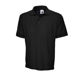 Uneek - Unisex Premium Poloshirt - 50% Polyester 50% Cotton - Black - Size 2XL