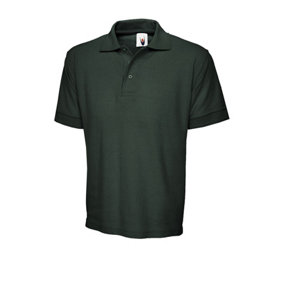 Uneek - Unisex Premium Poloshirt - 50% Polyester 50% Cotton - Bottle Green - Size M