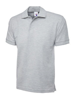 Uneek - Unisex Premium Poloshirt - 50% Polyester 50% Cotton - Heather Grey - Size 4XL