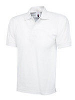 Uneek - Unisex Premium Poloshirt - 50% Polyester 50% Cotton - White - Size M