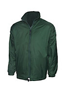 Uneek - Unisex Premium Reversible Fleece Jacket - Full Self Coloured Zip with Zip Puller - Bottle Green - Size XS