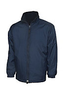 Uneek - Unisex Premium Reversible Fleece Jacket - Full Self Coloured Zip with Zip Puller - Navy - Size XL