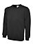 Uneek - Unisex Premium Sweatshirt/Jumper - 50% Polyester 50% Cotton - Black - Size 3XL