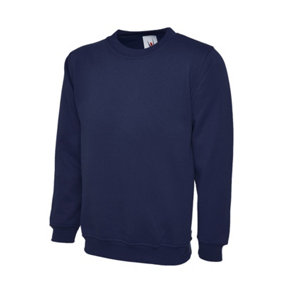 Uneek - Unisex Premium Sweatshirt/Jumper - 50% Polyester 50% Cotton - French Navy - Size 2XL