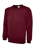Uneek - Unisex Premium Sweatshirt/Jumper - 50% Polyester 50% Cotton - Maroon - Size XL