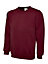 Uneek - Unisex Premium Sweatshirt/Jumper - 50% Polyester 50% Cotton - Maroon - Size XL