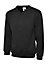 Uneek - Unisex Premium V-Neck Sweatshirt/Jumper - 50% Polyester 50% Cotton - Black - Size XS