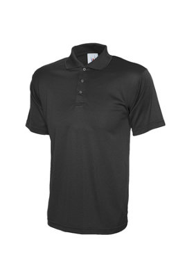 Uneek - Unisex Processable Poloshirt Black - Size M