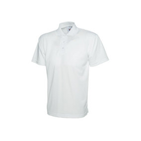 Uneek - Unisex Processable Poloshirt White - Size 2XL