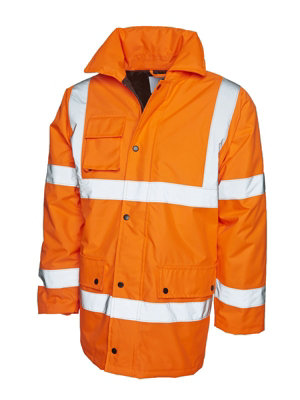 Uneek - Unisex Road Safety Jacket - Conforming to 89/686/EEC Directive - Orange - Size S