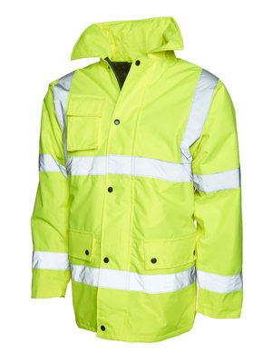 Uneek - Unisex Road Safety Jacket - Conforming to 89/686/EEC Directive - Yellow - Size L