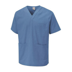 Uneek - Unisex Scrub Tunic - 65% Polyester 35% Cotton - Hospital Blue - Size 2XL