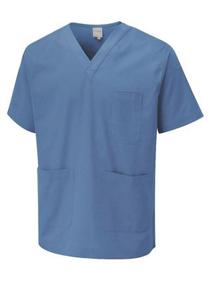 Uneek - Unisex Scrub Tunic - 65% Polyester 35% Cotton - Hospital Blue ...