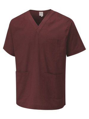 Uneek Unisex Scrub Tunic 65 Polyester 35 Cotton Maroon Size