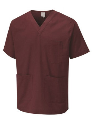 Uneek - Unisex Scrub Tunic - 65% Polyester 35% Cotton - Maroon - Size M