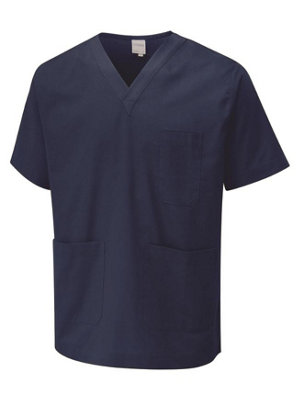 Uneek - Unisex Scrub Tunic - 65% Polyester 35% Cotton - Navy - Size M