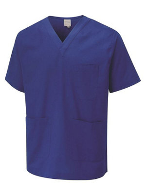 Uneek - Unisex Scrub Tunic - 65% Polyester 35% Cotton - Royal - Size XS