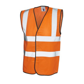 Uneek - Unisex Sleeveless Safety Waist Coat - 100% Polyester - Orange - Size 2XL