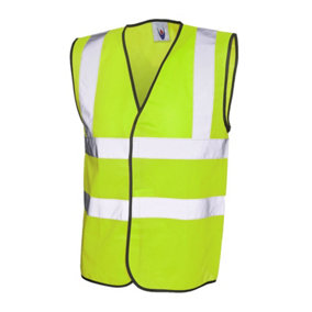 Uneek - Unisex Sleeveless Safety Waist Coat - 100% Polyester - Yellow - Size 2XL