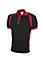 Uneek - Unisex Sports Poloshirt - 100% Textured Polyester Pique Knit Breathable Fabr - Black/Red - Size 3XL