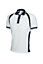 Uneek - Unisex Sports Poloshirt - 100% Textured Polyester Pique Knit Breathable Fabr - White/Navy - Size S
