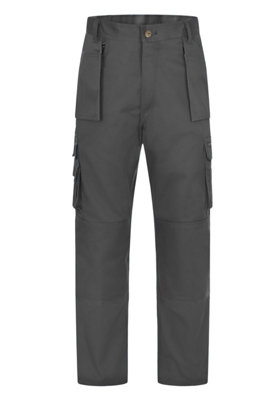 Uneek - Unisex Super Pro Trouser Regular - 65% Polyester - Grey - Size 28