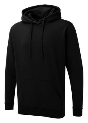 Uneek - Unisex The UX Hoodie - Reactive Dyed - Black - Size L